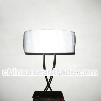 black finish oval linen modern table lamp with white/black shade