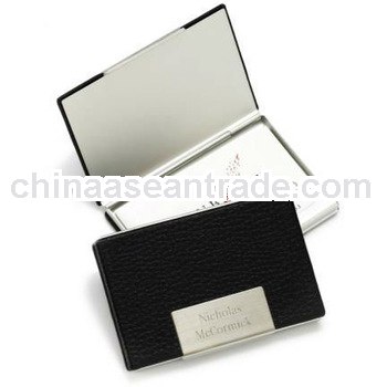 black leather business card case holder for wholesale