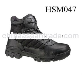 black middle cut security police force 6 inch high cut army boots