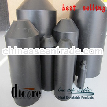 black spiral adhesive pvc pipe end cap 35mm