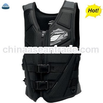 black two straps zippered moulded life jacket