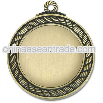 blank antique brass plated medal