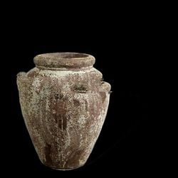 AQT sanblast antique planter- sanblast outdoor pot