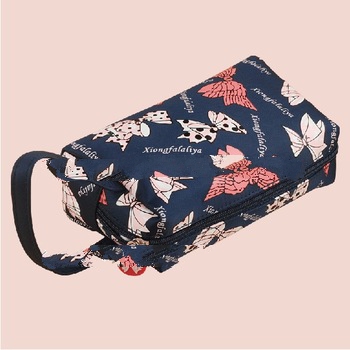 bowknot printed ladies clutch cheap make up bags