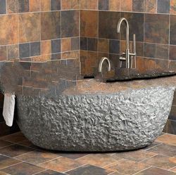 60" Augustus Chiseled Stone Tub - Blue Gray Granite