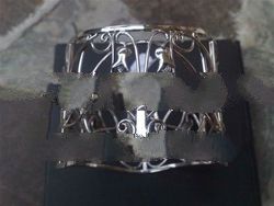 BFMN0039 - Sterling Silver Bangle with Flower & Wire Ornament