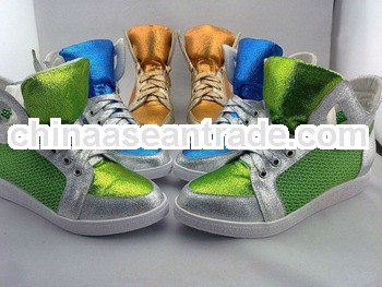 bright color big tongue and wings high top mesh breathable casual shoes