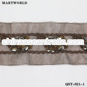 brown beaded stone universal waist trimmer slimming belt(QST-021-1)