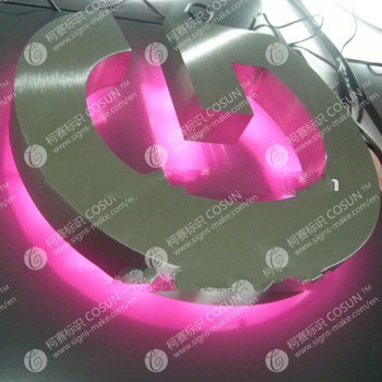 brushed stainless steel back light letter