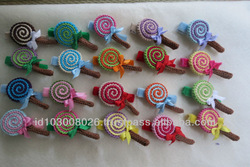 lolipop crochet hair clip