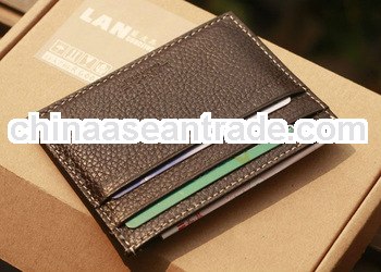 business gifts leather brown wallets with logo debossed