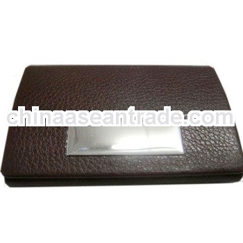 businessmen dark brown leather credit card holder pouch pocket size