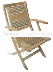 Outdoor Independence Folding Arm Teak Solid Wooden Chair