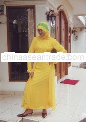Gamis Kuning dengan bahan Hycount