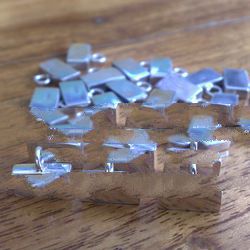 925 Sterling silver Rectangular End Cap 6 x 10 x 2 mm