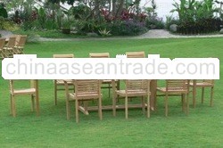 Antex Furniture sells teak rectangular table and Horizon Stacking Chair furniture set