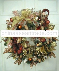 Copper Gold Pixie Gilded Christmas Wreath