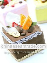 Felt Tissue Box with Fruit Decor