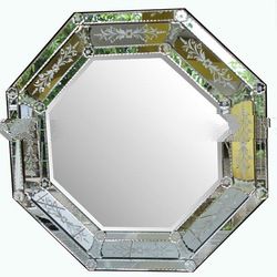 Venetian glass mirror octagon