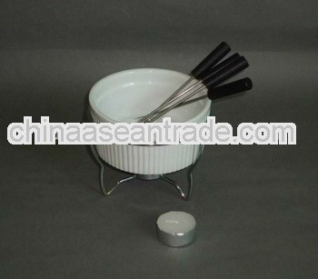 candle ceramic chocolate fondue set