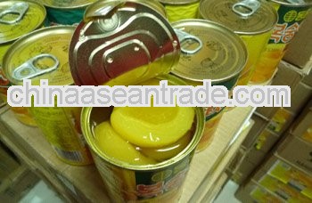 canned fruit(yellow peach in tins)