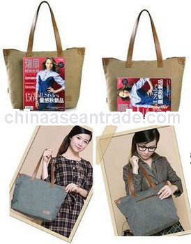 canvas shoulder handbag for shopping
