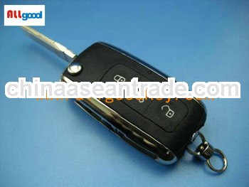 car key shell for New product vw 3 buttons remote key cover with key chain car key flip shell