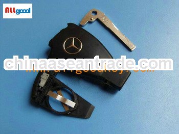 car remote key case and flip car key shell for Benz 3 buttons smart key case With battery clip with 