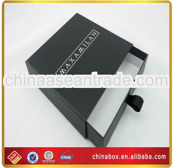 cardboard pakaging pull out drawer jewelry box custom logo printed