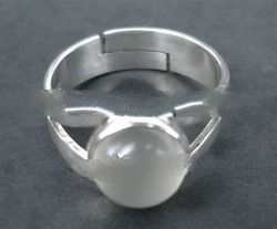 RFMN0024 - Sterling Silver Adjustable Ring with Moonstone