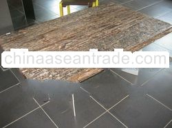 Rail Wood Coffee table with Iron Base
