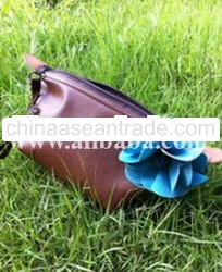Big blue flower handmade cosmetic bag, wallets, purses