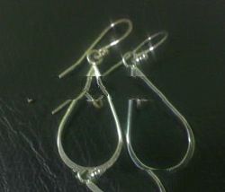 EWFMN32 - 925 Sterling Silver Teardrop Ear Hook with Hanging Ring