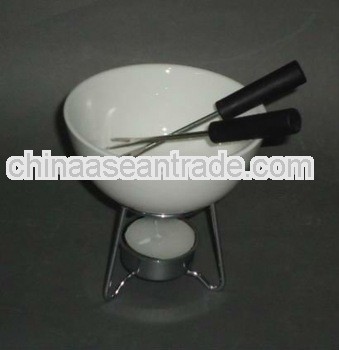 ceramic cheese fondue set