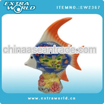 ceramic fish durable money bank for souvenir