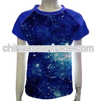 cheap custom printed t shirts full printed blue t shirt