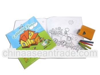 children stationery colouring book with caryon