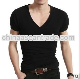 china hight quality cotton men's v-neck t-shirt