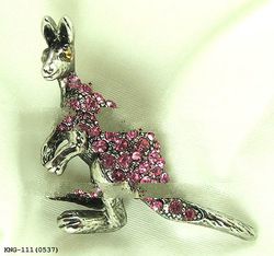 Kangaroo Pin Brooch Austrian Crystal