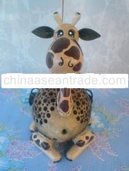 Thai hand made OTOP coconut shell lamp (Sitting Giraffe)