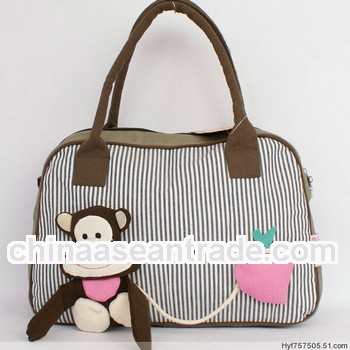 classic fashion canvas leather bag for ladies