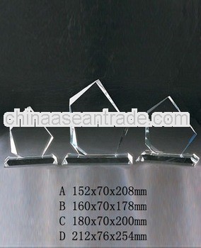 clear crystal glass awards with engraved for crystal trophy and award (R-0323)