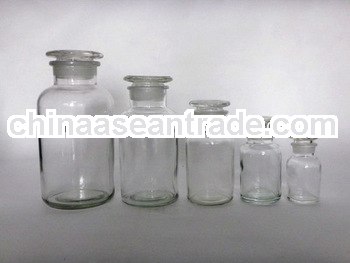 clear glass chemical reagent bottle