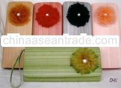 Clutch Bag In Stripe & Flower