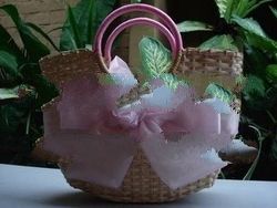 Pink Rattan Bag