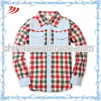 color long sleeve boy check shirts wholesale