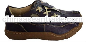 comfortable stocklot women upper leather purple casual shoes