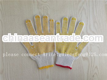 cotton knitted PVC dotted gloves