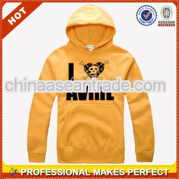 cotton womens plain yellow hoodie OEM(YCH-B0156)
