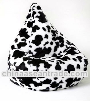 cow design faux fur beanbag chair
